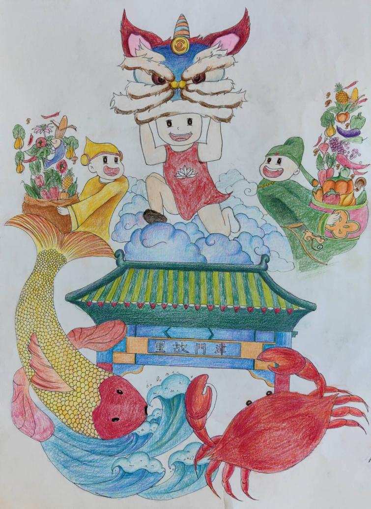 天津市滨海新区87978797威尼斯老品牌《天津祥瑞图》刘子涵大一年级